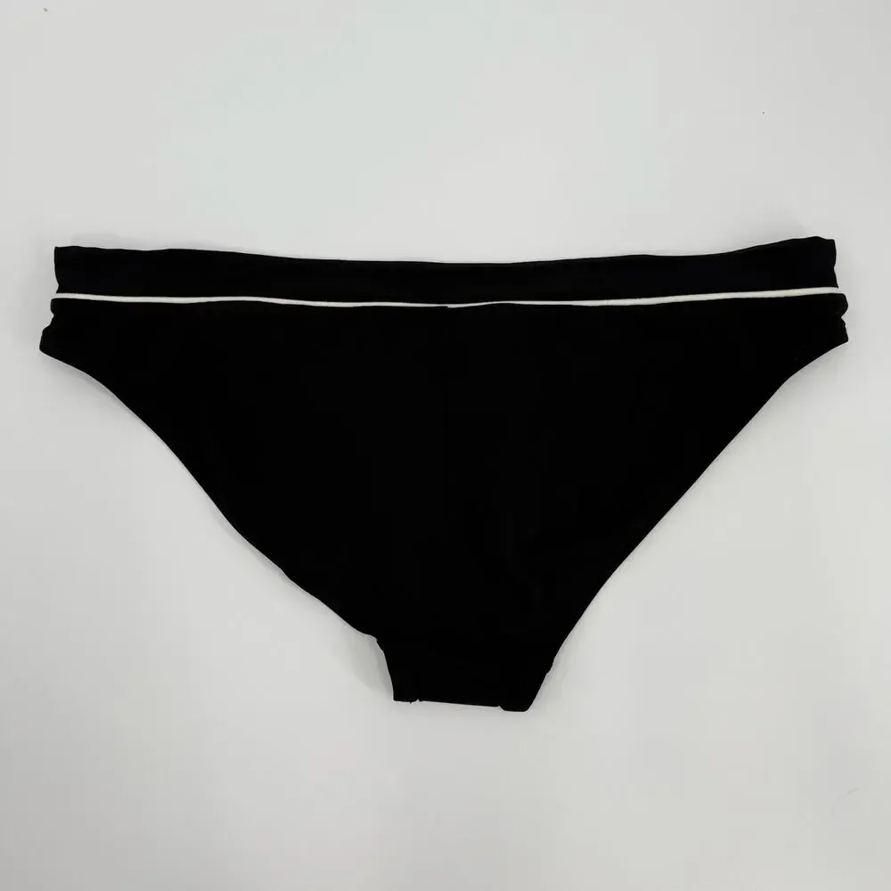 Robin Piccone Malia Banded Bikini Bottoms Size Large NEW Black White Swim NWOT